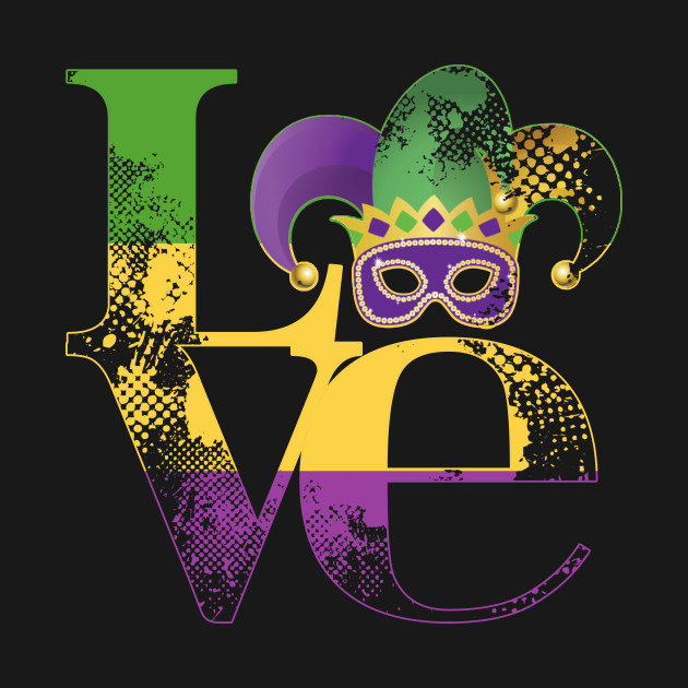 Love Mardi Gras For Heart T Shirt Mardi Gras T Shirt Teepublic 