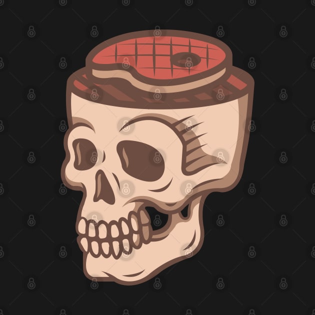 Funny BBQ Grill Barbecue Skull Head by Shirtbubble