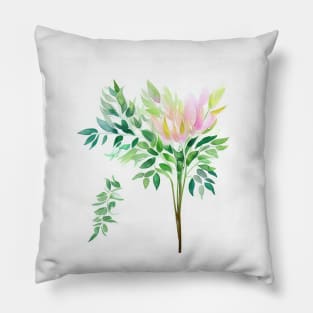 Blue Watercolor Flower Pillow