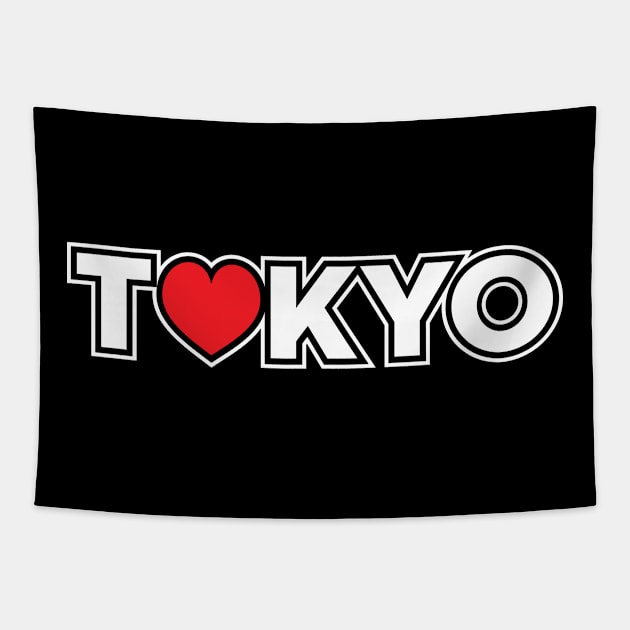 Red Tokyo Heart Love Japan Japanese Icon Souvenir Gift Tapestry by ScottsRed