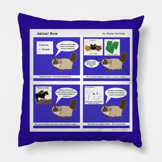 Aminal Nooz 1: Not Animal Nuz First Edition Pillow by elenacarlena