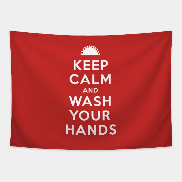 Keep calm and wash your hands Tapestry by BobbyShaftoe