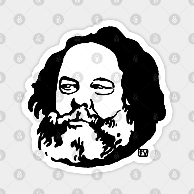 Mikhail Bakunin Silhouette - Felix Vallotton, Anarchist, Socialist, Leftist Magnet by SpaceDogLaika