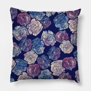 Painted Abstract Roses Pillow