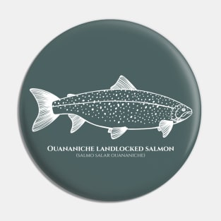 Landlocked Salmon with Common and Scientific Name - fish design Pin