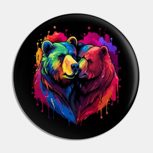 Grizzly Bear Couple Valentine Pin