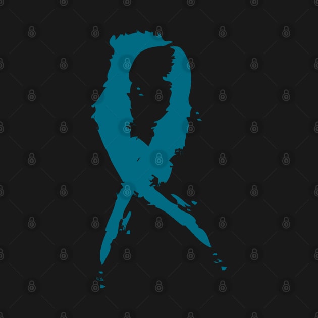 Teal Awareness Ribbon by Stonework Design Studio