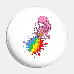 Octopus with Rainbow Pin