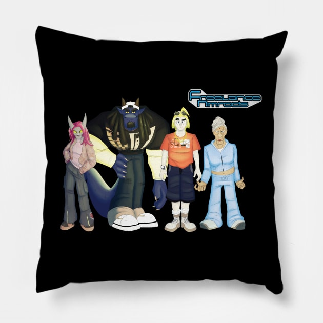 Freelance Nimrods (Y2K) Pillow by JorGoGo