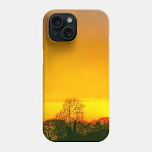 A Yellow Sunset Over The City Of Herning Phone Case