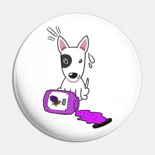 Naughty Bull Terrier Spills a jar of grape jam! Pin