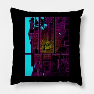 Adelaide, Australia City Map Typography - Neon Pillow