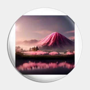 Mountain reflected in a body of water, the rose colored evening Pin