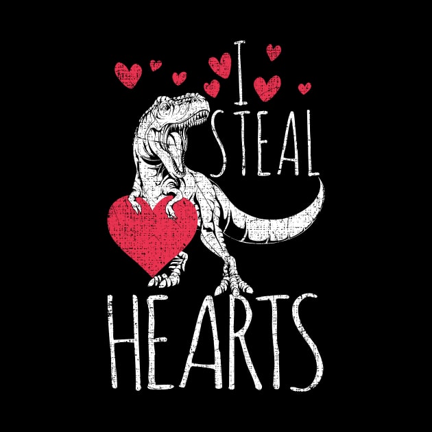 I steal hearts - t-rex dinosaur and heart by ozalshirts