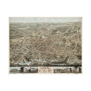 Vintage Pictorial Map of Brockton MA (1878) T-Shirt