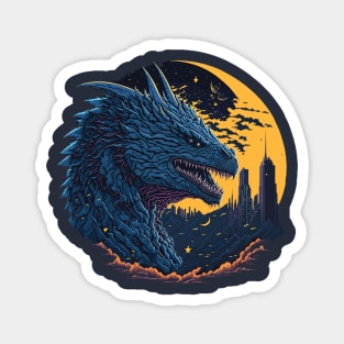 Godzilla King of the Monsters at Night Time Magnet