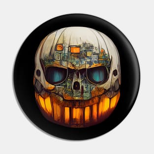 Pumpkin Skull Halloween Pin