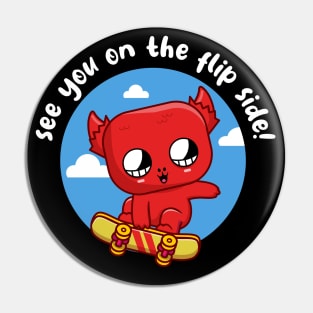 Skakeboarding devil (on dark colors) Pin