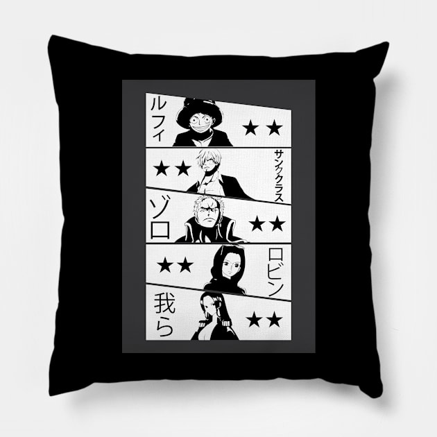 ONE PIECE T-SHIRT FUN T-SHIRT PO07 Pillow by Huko