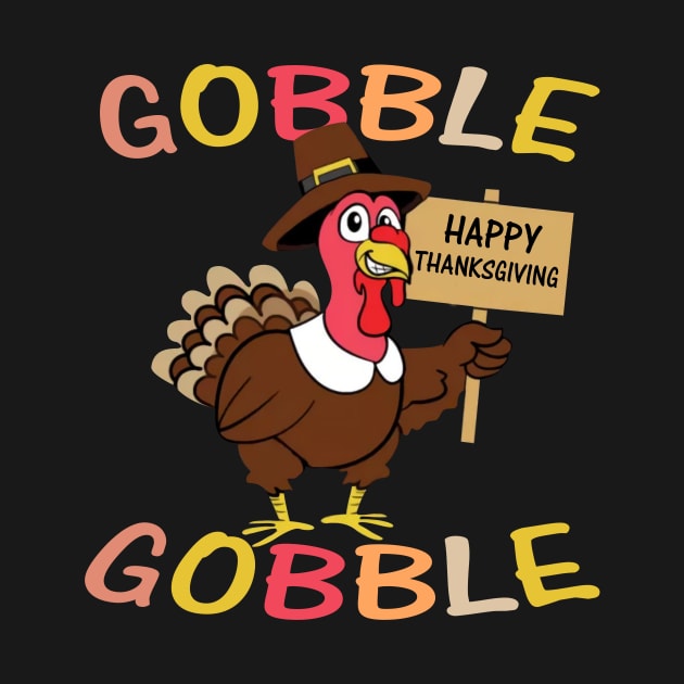 Turkey Pilgrim Gobble Thanksgiving by TeeSky