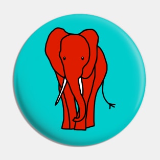 Red Elephant Minimal Line Drawing Pin