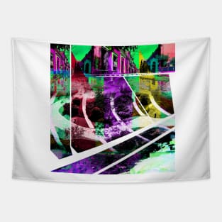 mazatlan streets in urban landscape collage art Tapestry