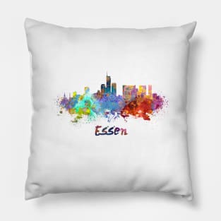 Essen skyline in watercolor Pillow
