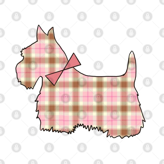 Pink plaid Scotty dog by theroseandraven