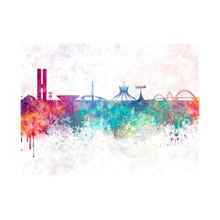 Brasilia skyline in watercolor T-Shirt