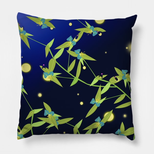 Fireflies garden Pillow by Blacklinesw9