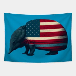 armadillo, symbol of Texas, in the colors of the American flag Tapestry