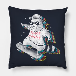 Rainbow Trash Panda  - Cute Skater Raccoon Xmas Gift Pillow