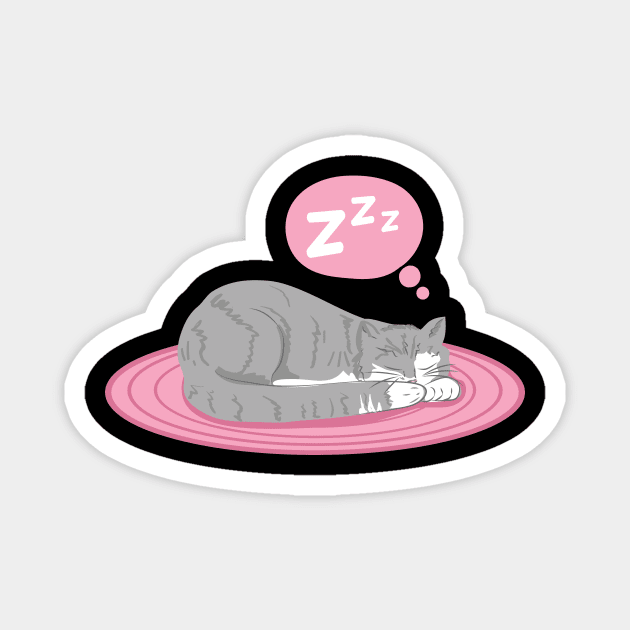 Sleeping Grey Tabby Cat Magnet by SWON Design