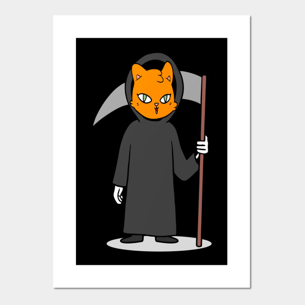 Cat Grim Reaper Halloween Shirt Halloween Gifts Posters And