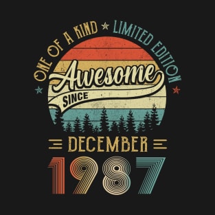 December 1987 Vintage 35 Years Old Retro 35th Birthday T-Shirt