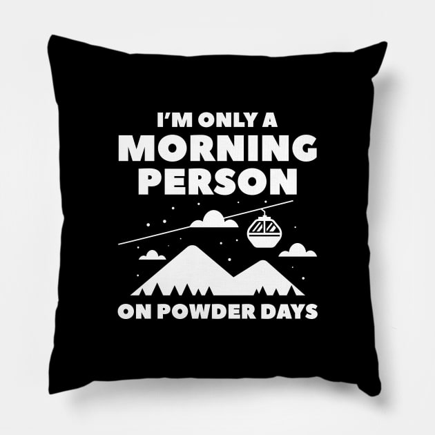 Morning Person Snow Pillow by LuckyFoxDesigns