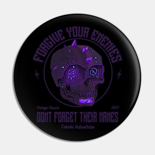 Cyberpunk Skull - Don't forget your enemies Pin