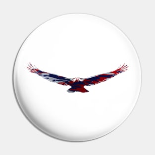 Red White and Blue Bald Eagle Pin