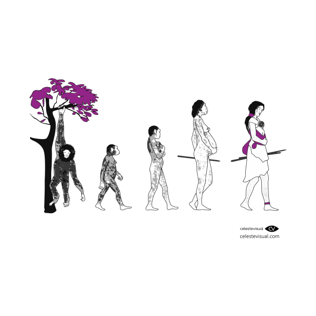 Timeline of Human Evolution: Women - light background by celestevisual