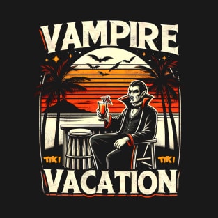 Vampire Vacation Tropical Horror Fan Summer Tiki Beach T-Shirt