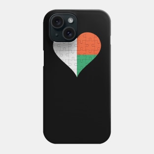 Malagasy Jigsaw Puzzle Heart Design - Gift for Malagasy With Madagascar Roots Phone Case