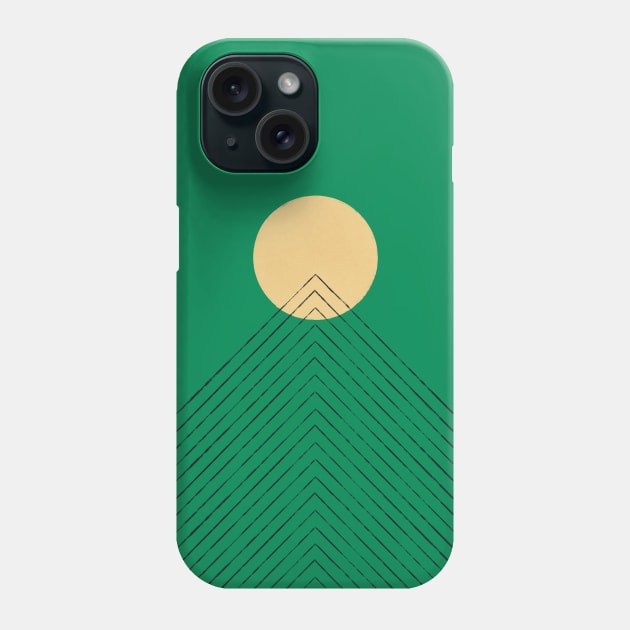Abstraction mountain and sun landscape Phone Case by Chewbarber