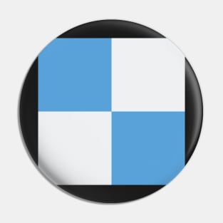 Manchester City Blue and White Checkered Fan Flag Pin