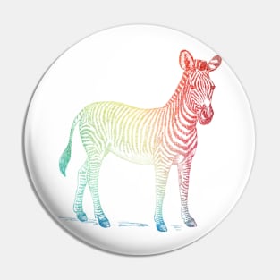 Colorful rainbow zebra Pin