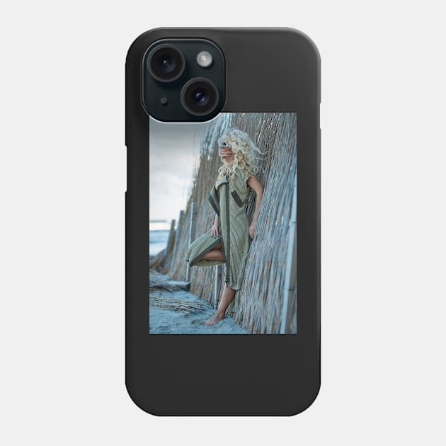 Sexy woman in cardigan on the sea shore Phone Case by naturalis