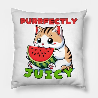 Watermelon cat Pillow