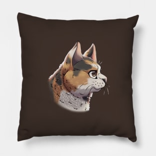 Tortoiseshell Torbie British Shorthair Side Portrait Pillow