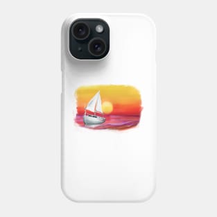 Sailboat Sunset Over Sea Phone Case