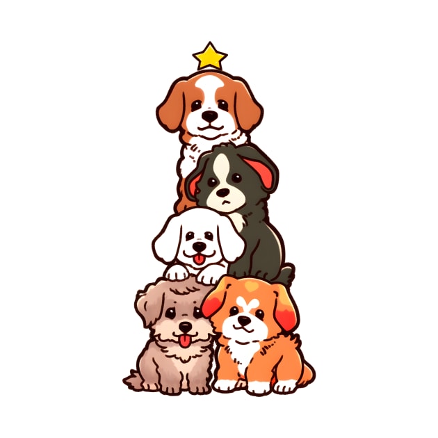 Christmas Dogs Tree by xuanxuanshop