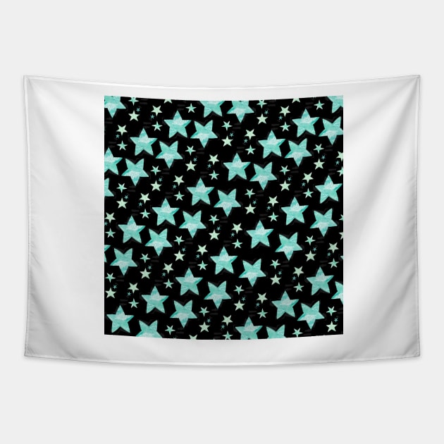 Twinkle little green stars in the dark Tapestry by EmilieGeant